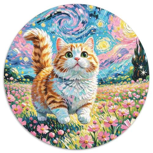 1000 Teile Orange Katze Puzzle Für Jugendliche Und Erwachsene Pädagogisches Spiel Orange Katze Blumenmeer Puzzle Aus Karton Wohndekoration Geschenk Für Erwachsene 1000pcs (67.5x67.5cm) von WXLWHR