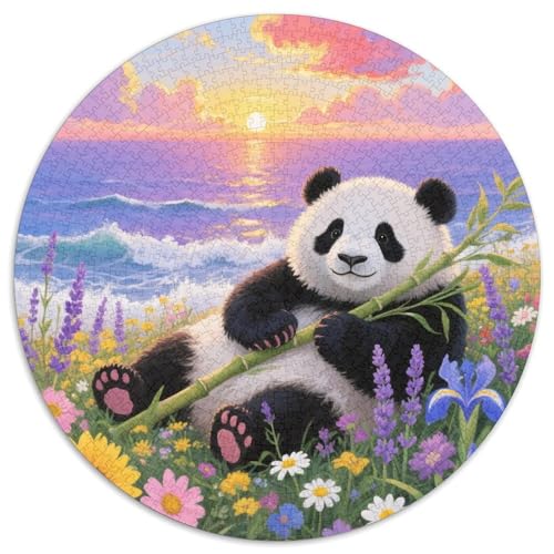 1000 Teile Panda Puzzle – Für Erwachsene, Anspruchsvolles Spiel, Seaside Sonnenaufgangsblumen Puzzle, Dekoration, Geschenkideen 1000pcs (67.5x67.5cm) von WXLWHR