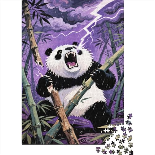 1000 Teile Panda Puzzle Für Erwachsene Und Kinder Holzpuzzle Geduldspiel Mürrischer-Panda-Bambus Puzzle Wohndekoration Einzigartiges Geschenk 1000pcs (75x50cm) von WXLWHR
