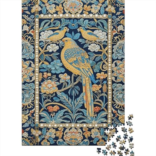 1000 Teile Papagei Puzzle Für Erwachsene Und Kinder Holzpuzzle Pädagogisches Spiel Papagei-Blumen-Perle Puzzle Wohndekoration Geschenk Zum Geburtstag 1000pcs (75x50cm) von WXLWHR