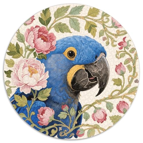 1000 Teile Papagei Puzzle Für Jugendliche Und Erwachsene Geschicklichkeitsspiel Papagei Pfingstrose Puzzles Aus Karton Wohndekoration Einzigartiges Geschenk 1000pcs (67.5x67.5cm) von WXLWHR