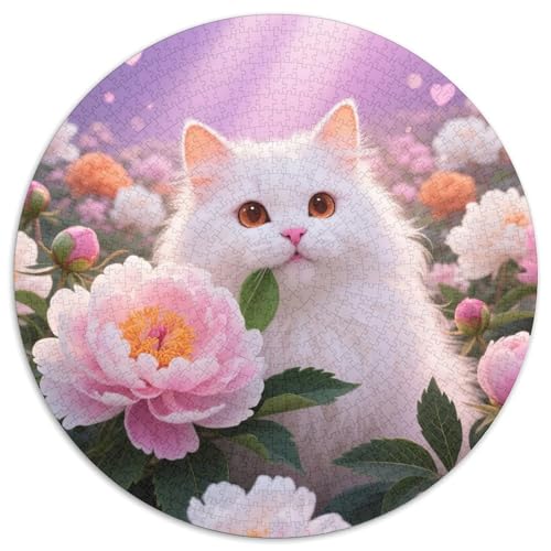 1000 Teile Perserkatze Puzzle – Für Erwachsene, Familienfreundlicher Denkspaß, Peony Blumenmeer Puzzles, Wohnkultur, Geschenk Für Erwachsene 1000pcs (67.5x67.5cm) von WXLWHR