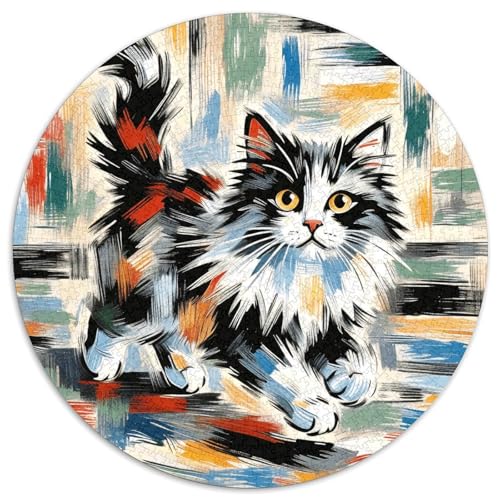 1000 Teile Persian Katze Puzzle Für Erwachsene Und Kinder Familien Spiel Abstrakte Linien Perserkatze Puzzle Aus Karton Wohndekoration Geschenk Für Erwachsene 1000pcs (67.5x67.5cm) von WXLWHR