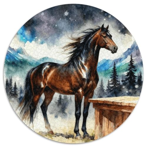 1000 Teile Pferd Puzzle – Für Erwachsene, Familienspaß & Gemeinsames Spiel, Berge Puzzle, Dekoration, Einzigartiges Geschenk 1000pcs (67.5x67.5cm) von WXLWHR