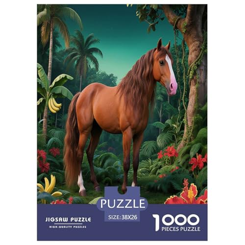 1000 Teile Pferd Puzzle – Für Erwachsene, Herausforderndes Denkspiel, Tropical RainWald Puzzles, Wohnkultur, Geschenk Für Kinder 38x26cm/1000pcs 1000 Teile Pferd Puzzle – Für Erwachsene, Herausforderndes Denkspiel, Tropical RainWald Puzzles, Wohnkultur, Geschenk Für Kinder 38x26cm/1000pcs von WXLWHR