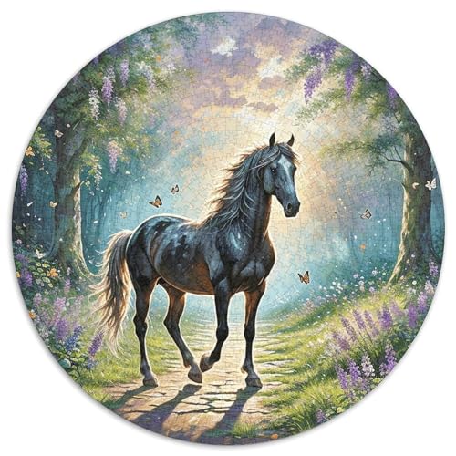 1000 Teile Pferd Puzzle Für Jugendliche Und Erwachsene Geduldspiel Pferd Waldweg Puzzles Aus Karton Wohndekoration Geschenk Für Erwachsene 1000pcs (67.5x67.5cm) von WXLWHR