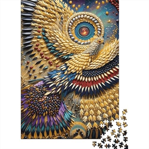 1000 Teile Phönix Puzzle Für Erwachsene Und Kinder Holzpuzzle Geduldspiel Getreide-Collage-Phönix Puzzle Wohndekoration Einzigartiges Geschenk 1000pcs (75x50cm) von WXLWHR