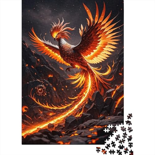 1000 Teile Phönix Puzzle Für Erwachsene Und Kinder Holzpuzzle Pädagogisches Spiel Phönix-Lava Puzzles Wohndekoration Geschenk Zu Weihnachten 1000pcs (75x50cm) von WXLWHR