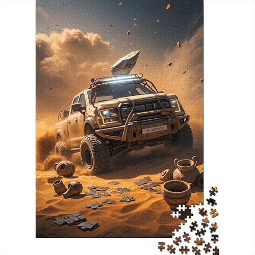 1000 Teile Pickup-Truck Puzzle Für Erwachsene Und Kinder Holzpuzzle Pädagogisches Spiel Pickup-Wüstensturm Puzzles Wohndekoration Geschenkideen 1000pcs (75x50cm) von WXLWHR