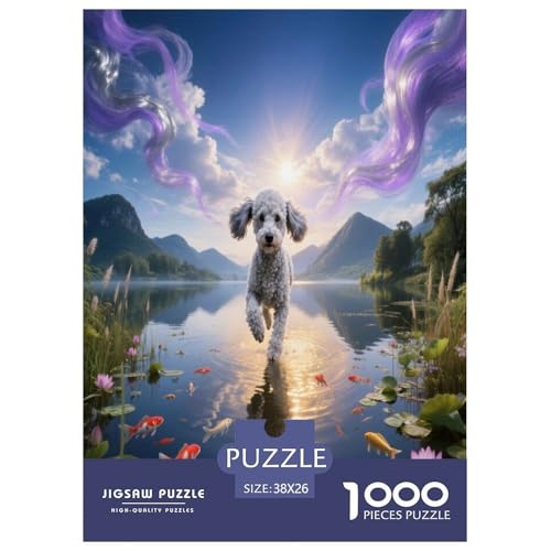1000 Teile Pudel Puzzle – Für Erwachsene, Familienspaß & Bildung, Hund See Puzzles, Dekoration, Geschenk Für Kinder 38x26cm/1000pcs von WXLWHR