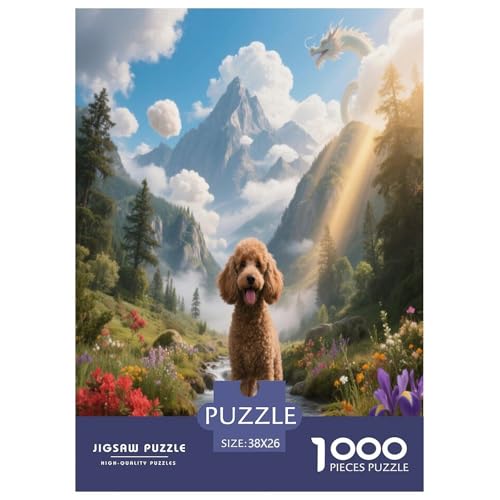 1000 Teile Pudel Puzzle – Für Erwachsene, Familienspaß & Lernspielzeug, Hund Tal Puzzles, Wohnkultur, Geschenk Für Erwachsene 38x26cm/1000pcs von WXLWHR