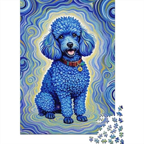 1000 Teile Pudel Puzzle Für Erwachsene Und Kinder Holzpuzzle Pädagogisches Spiel Pudel-Blauer-Wirbel Puzzle Wohndekoration Einzigartiges Geschenk 1000pcs (75x50cm) von WXLWHR