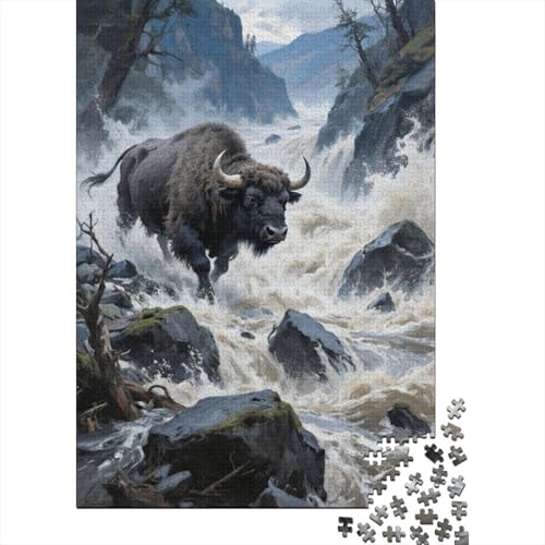 1000 Teile Puzzle Europäischer Bison Stromschnellen Holz-Puzzle Für Jugendliche & Erwachsene - Klassische Herausforderung, Wohnkultur, Einzigartiges Geschenk 1000pcs (75x50cm) von WXLWHR