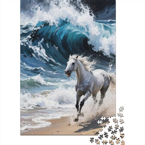 1000 Teile Puzzle Pferd Strandgalopp Holz-Puzzle Für Jugendliche & Erwachsene - Klassische Herausforderung, Moderne Wohnkultur, Einzigartiges Geschenk 1000pcs (75x50cm) von WXLWHR