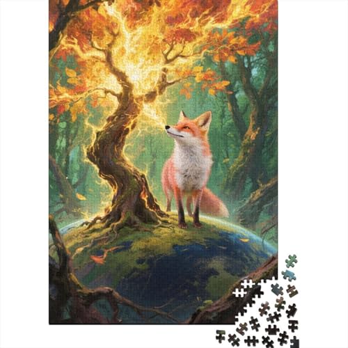 1000 Teile Puzzle Rotfuchs Heiliger Baum Holz-Puzzle Für Jugendliche & Erwachsene - Klassische Herausforderung, Moderne Wohnkultur, Geschenkideen 1000pcs (75x50cm) von WXLWHR