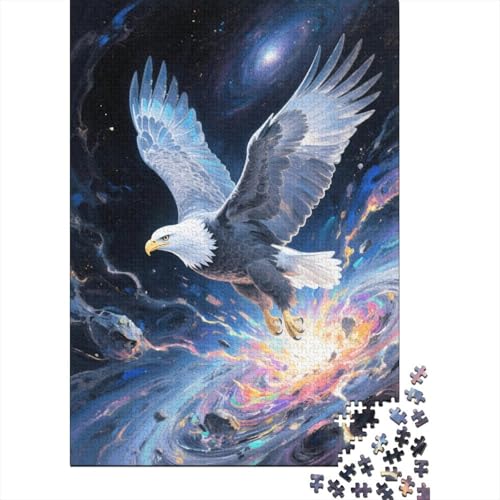 1000 Teile Puzzle Weißkopfseeadler Durch den Weltraum gleitend Holz-Puzzle Für Jugendliche & Erwachsene - Klassische Herausforderung, Wohnkultur, Geschenkideen 1000pcs (75x50cm) von WXLWHR