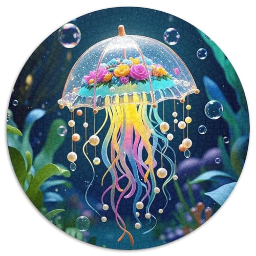 1000 Teile Qualle Puzzle Für Erwachsene Und Kinder aus Karton Pädagogisches Spiel Bunter Regenschirm Qualle Puzzle Dekoration Geschenk 1000pcs (67.5x67.5cm) von WXLWHR