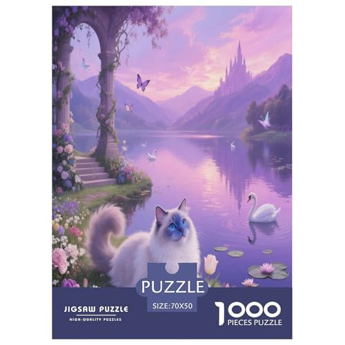 1000 Teile Ragdoll Katze Puzzle – Für Erwachsene, Herausforderndes Denkspiel, Garten Lakeside Puzzle, Dekoration, Einzigartiges Geschenk 70x50cm/1000pcs 1000 Teile Ragdoll Katze Puzzle – Für Erwachsene, Herausforderndes Denkspiel, Garten Lakeside Puzzle, Dekoration, Einzigartiges Geschenk 70x50cm/1000pcs von WXLWHR