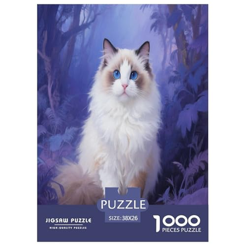 1000 Teile Ragdoll Katze Puzzle – Für Erwachsene, Herausforderndes Denkspiel, Purple Wald Puzzle, Wohnkultur, Geschenkideen 38x26cm/1000pcs 1000 Teile Ragdoll Katze Puzzle – Für Erwachsene, Herausforderndes Denkspiel, Purple Wald Puzzle, Wohnkultur, Geschenkideen 38x26cm/1000pcs von WXLWHR