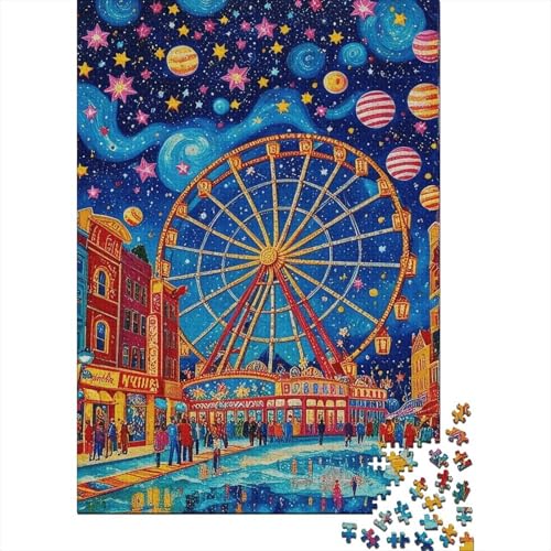 1000 Teile Riesenrad Puzzle Für Erwachsene Und Kinder Holzpuzzle Pädagogisches Spiel Riesenrad-SternenPlaneten Puzzles Wohndekoration Geschenk Zum Geburtstag 1000pcs (75x50cm) von WXLWHR
