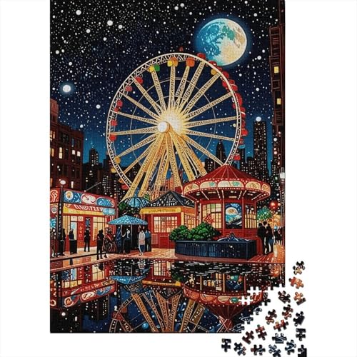 1000 Teile Riesenrad Puzzle Für Erwachsene Und Kinder Holzpuzzle Pädagogisches Spiel Riesenrad-Sternenhimmel Puzzles Wohndekoration Geschenk Zum Geburtstag 1000pcs (75x50cm) von WXLWHR