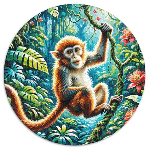 1000 Teile Roter AFFE Puzzle Für Jugendliche Und Erwachsene Geschicklichkeitsspiel Roter AFFE Dschungel Puzzles Aus Karton Wohndekoration Einzigartiges Geschenk 1000pcs (67.5x67.5cm) von WXLWHR