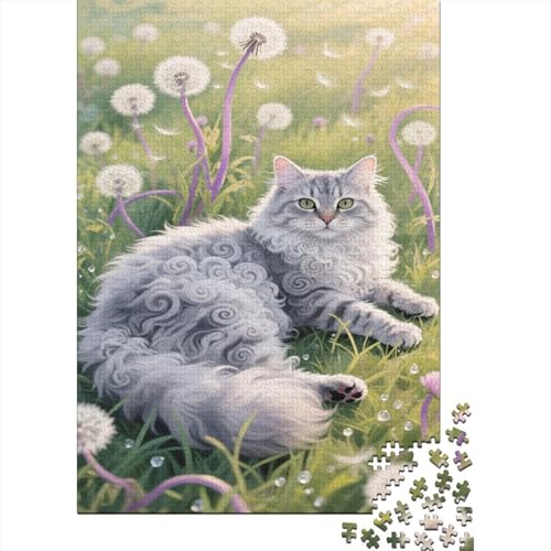 1000 Teile SElchirk Rex Puzzle Für Erwachsene Und Kinder Holzpuzzle Geduldspiel SElchirk-Rex-Löwenzahn-Gras Puzzle Wohndekoration Einzigartiges Geschenk 1000pcs (75x50cm) von WXLWHR