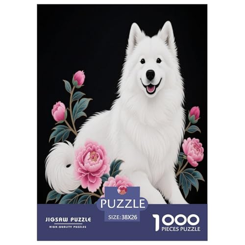 1000 Teile Samojede Puzzle – Für Erwachsene, Herausforderndes Denkspiel, Blumen Puzzles, Dekoration, Einzigartiges Geschenk 38x26cm/1000pcs 1000 Teile Samojede Puzzle – Für Erwachsene, Herausforderndes Denkspiel, Blumen Puzzles, Dekoration, Einzigartiges Geschenk 38x26cm/1000pcs von WXLWHR