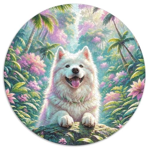 1000 Teile Samojede Puzzle Für Jugendliche Und Erwachsene Pädagogisches Spiel Samojede Regenwald Puzzle Aus Karton Wohndekoration Einzigartiges Geschenk 1000pcs (67.5x67.5cm) von WXLWHR