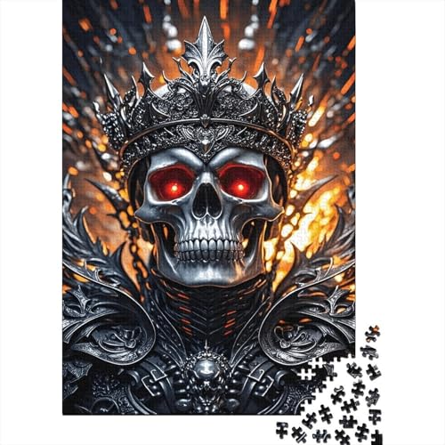 1000 Teile Schädel Puzzle Für Erwachsene Und Kinder Holzpuzzle Geduldspiel Schädel-Kronen-Rüstung Puzzles Wohndekoration Unique Gift 1000pcs (75x50cm) von WXLWHR