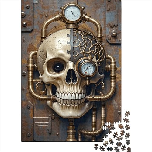 1000 Teile Schädel Puzzle Für Erwachsene Und Kinder Holzpuzzle Pädagogisches Spiel Dampfrohr-Schädel Puzzles Wohndekoration Unique Gift 1000pcs (75x50cm) von WXLWHR