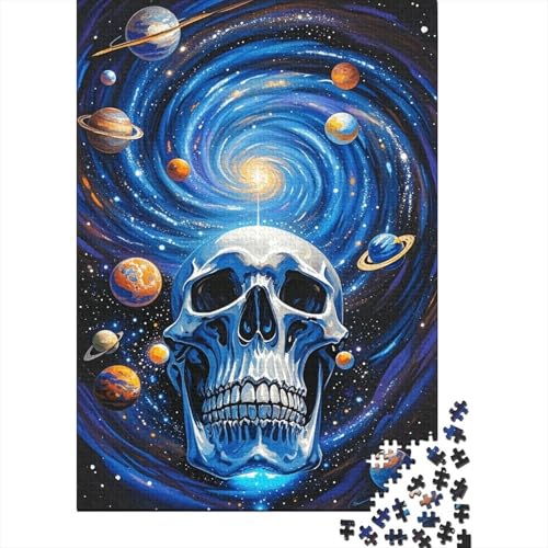 1000 Teile Schädel Puzzle Für Erwachsene Und Kinder Holzpuzzle Pädagogisches Spiel Schädel-kosmischer-Wirbel Puzzles Wohndekoration Geschenk Zu Weihnachten 1000pcs (75x50cm) von WXLWHR