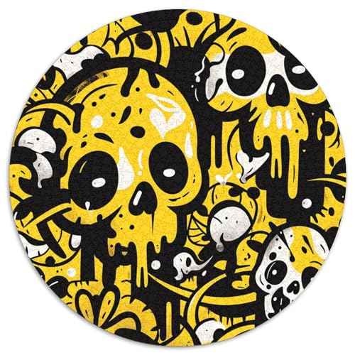 1000 Teile Schädel Puzzle Für Erwachsene Und Kinder aus Karton Pädagogisches Spiel Graffiti Schädel Puzzles Dekoration Geschenk Für Kinder 1000pcs (67.5x67.5cm) von WXLWHR