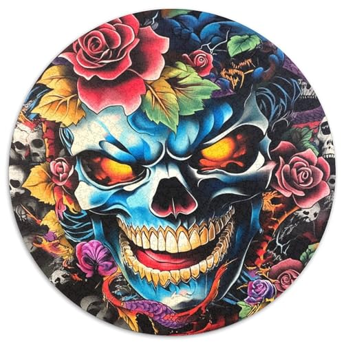 1000 Teile Schädel Puzzle Für Erwachsene Und Kinder aus Karton Pädagogisches Spiel Schädel Rose Puzzle Dekoration Geschenk 1000pcs (67.5x67.5cm) von WXLWHR
