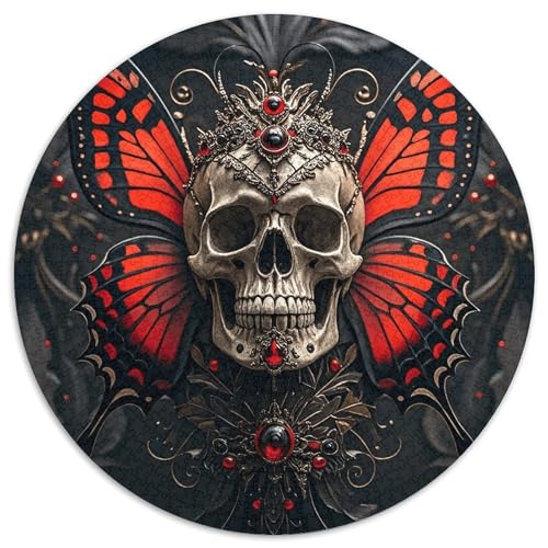 1000 Teile Schädel Puzzle Für Erwachsene Und Kinder aus Karton Pädagogisches Spiel Schädel Schmetterlingsflügel Rubin Puzzle Wohnkultur Einzigartiges Geschenk 1000pcs (67.5x67.5cm) von WXLWHR