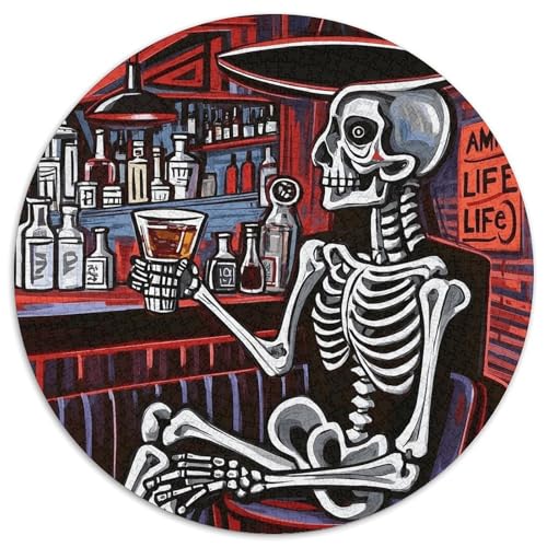 1000 Teile Schädel Puzzle Für Erwachsene Und Kinder aus Karton Pädagogisches Spiel Schädel Whisky Puzzles Wohnkultur Geschenk 1000pcs (67.5x67.5cm) von WXLWHR