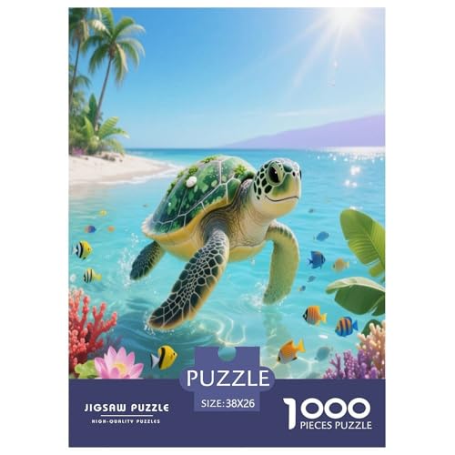1000 Teile Schildkröte Puzzle – Für Erwachsene, Herausforderndes Denkspiel, Tropenstrand Puzzles, Wohnkultur, Geschenk Für Erwachsene 38x26cm/1000pcs 1000 Teile Schildkröte Puzzle – Für Erwachsene, Herausforderndes Denkspiel, Tropenstrand Puzzles, Wohnkultur, Geschenk Für Erwachsene 38x26cm/1000pcs von WXLWHR