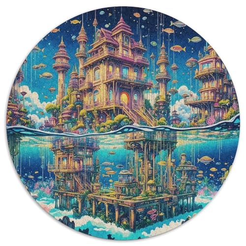 1000 Teile Schloss Puzzle Für Erwachsene Und Kinder aus Karton Pädagogisches Spiel Land Unterwasser Schloss Puzzle Wohnkultur Geschenk 1000pcs (67.5x67.5cm) von WXLWHR