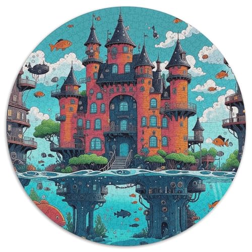 1000 Teile Schloss Puzzle Für Erwachsene Und Kinder aus Karton Pädagogisches Spiel Wasserschloss Fischschwarm Puzzles Wohnkultur Geschenk Für Erwachsene 1000pcs (67.5x67.5cm) von WXLWHR