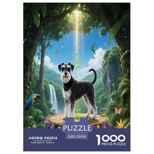 1000 Teile Schnauzer Puzzle – Für Erwachsene, Familienspaß & Bildung, Schnauzer Dschungel Puzzles, Dekoration, Geschenk Für Kinder 70x50cm/1000pcs von WXLWHR