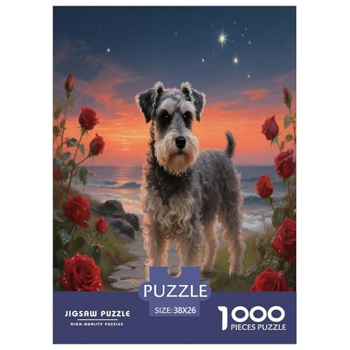 1000 Teile Schnauzer Puzzle – Für Erwachsene, Herausforderndes Denkspiel, Rosenküste Puzzles, Dekoration, Geschenk Für Kinder 38x26cm/1000pcs 1000 Teile Schnauzer Puzzle – Für Erwachsene, Herausforderndes Denkspiel, Rosenküste Puzzles, Dekoration, Geschenk Für Kinder 38x26cm/1000pcs von WXLWHR