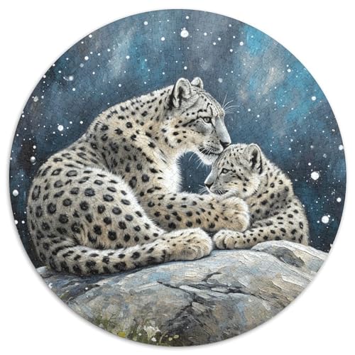 1000 Teile SchneeLeopard Puzzle Für Jugendliche Und Erwachsene Geduldspiel SchneeLeopardenjunges Puzzles Aus Karton Wohndekoration Unique Gift 1000pcs (67.5x67.5cm) von WXLWHR