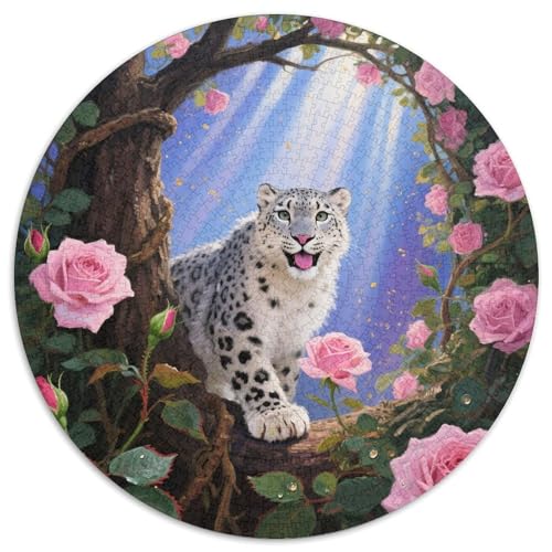1000 Teile Schneeleopard Puzzle – Für Erwachsene, Familienfreundlicher Denkspaß, Rosa Rosenbogen Puzzles, Wohnkultur, Einzigartiges Geschenk 1000pcs (67.5x67.5cm) von WXLWHR