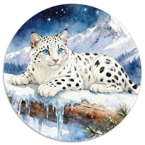 1000 Teile Schneeleopard Puzzle – Für Erwachsene, Familienspaß & Gemeinsames Spiel, ICY Berge Puzzle, Wohnkultur, Geschenkideen 1000pcs (67.5x67.5cm) von WXLWHR