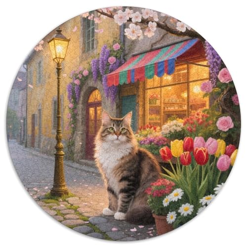 1000 Teile Schottische Faltohrkatze Puzzle – Für Erwachsene, Anspruchsvolles Spiel, Florist Puzzle, Wohnkultur, Geschenkideen 1000pcs (67.5x67.5cm) von WXLWHR