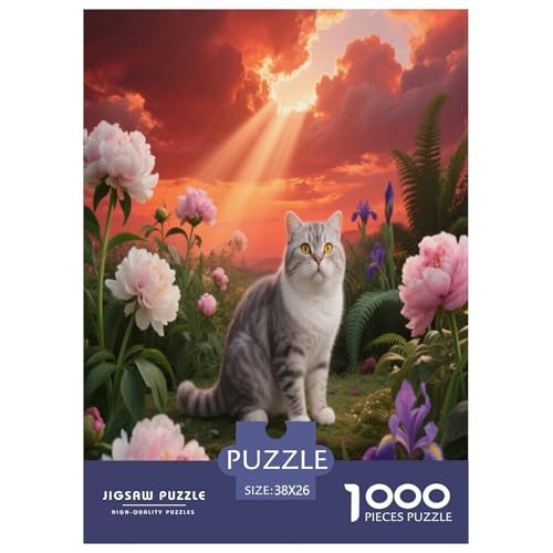 1000 Teile Schottische Faltohrkatze Puzzle – Für Erwachsene, Herausforderndes Denkspiel, Pfingstrose Garten Puzzle, Wohnkultur, Geschenk Zum Geburtstag 38x26cm/1000pcs 1000 Teile Schottische Faltohrkatze Puzzle – Für Erwachsene, Herausforderndes Denkspiel, Pfingstrose Garten Puzzle, Wohnkultur, Geschenk Zum Geburtstag 38x26cm/1000pcs von WXLWHR