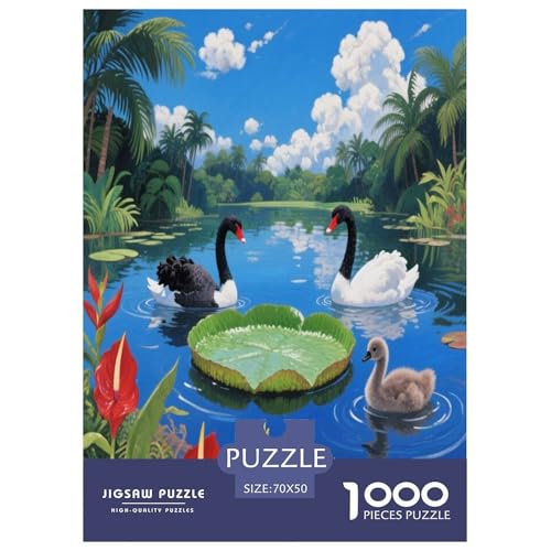 1000 Teile Schwan Puzzle – Für Erwachsene, Herausforderndes Denkspiel, Tropenteich Pflanzen Puzzle, Wohnkultur, Geschenk Für Erwachsene 70x50cm/1000pcs 1000 Teile Schwan Puzzle – Für Erwachsene, Herausforderndes Denkspiel, Tropenteich Pflanzen Puzzle, Wohnkultur, Geschenk Für Erwachsene 70x50cm/1000pcs von WXLWHR
