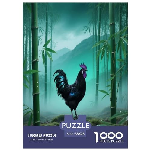 1000 Teile Schwarzer Hahn Puzzle – Für Erwachsene, Herausforderndes Denkspiel, Bamboo Wald Puzzles, Wohnkultur, Geschenk Zum Geburtstag 38x26cm/1000pcs 1000 Teile Schwarzer Hahn Puzzle – Für Erwachsene, Herausforderndes Denkspiel, Bamboo Wald Puzzles, Wohnkultur, Geschenk Zum Geburtstag 38x26cm/1000pcs von WXLWHR