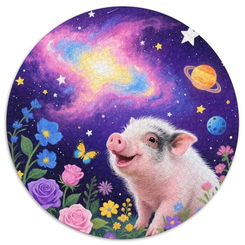 1000 Teile Schwein Puzzle – Für Erwachsene, Anspruchsvolles Spiel, Sternenhimmelblumen Puzzle, Wohnkultur, Geschenkideen 1000pcs (67.5x67.5cm) von WXLWHR