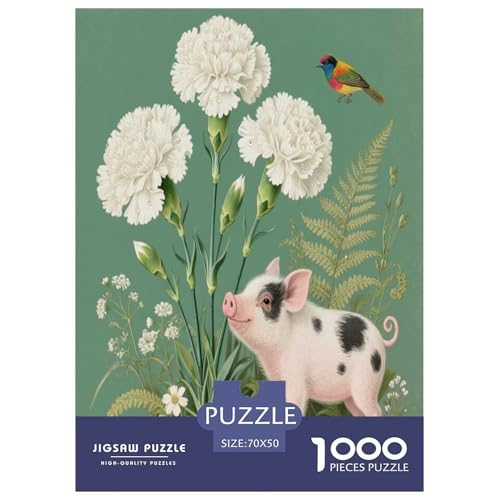 1000 Teile Schwein Puzzle – Für Erwachsene, Herausforderndes Denkspiel, Blumen Puzzles, Wohnkultur, Geschenkideen 70x50cm/1000pcs 1000 Teile Schwein Puzzle – Für Erwachsene, Herausforderndes Denkspiel, Blumen Puzzles, Wohnkultur, Geschenkideen 70x50cm/1000pcs von WXLWHR